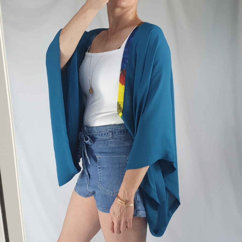 Minkie boho style shrug with kimono sleeves